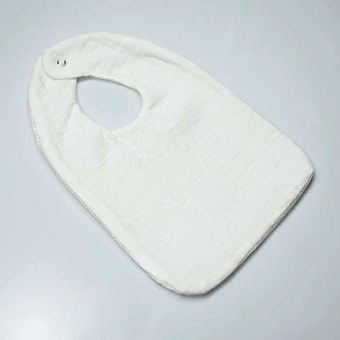 Bavoir bébé en coton nid d'abeille Naissance Écru-3
