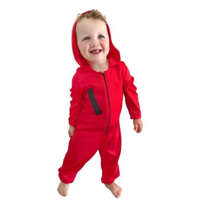 Déguisement voleur rouge bébé - 12-24 mois - Intérieur - Capuche et fausse poche-1