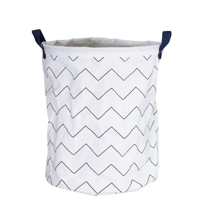 Panière de rangement tissu 31x39x31cm en coton blanc-0