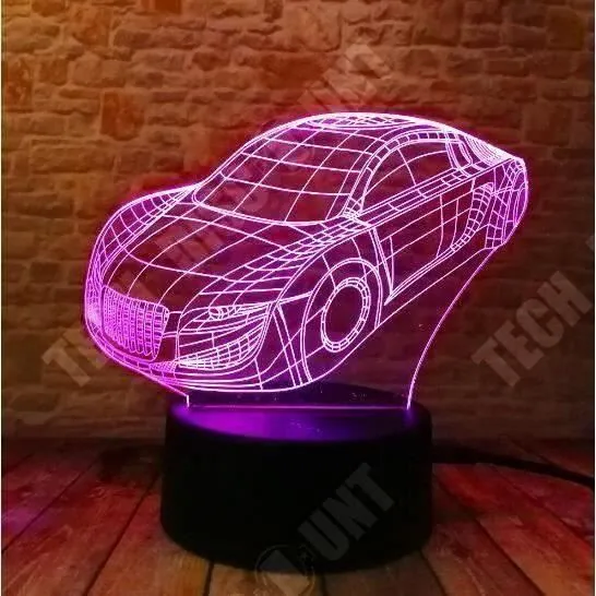 TD® Veilleuse 3D de bureau  Contrôle tactile  Sept couleurs réglables Aspect automobile Illusion Light-1