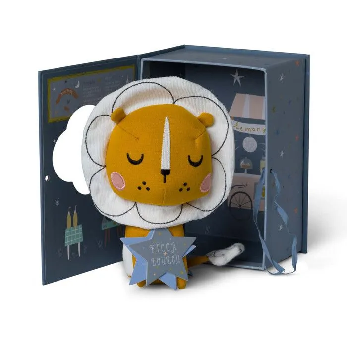 Peluche  dans un coffret cadeau Lion Moutarde 18 cm-2