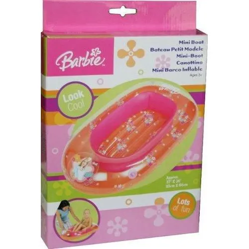 Bateau gonflable - BARBIE - Dimension 93 x 66 cm - PVC résistant - Pour enfant-0