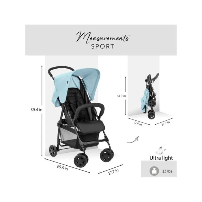 Poussette canne sport légère HAUCK - Bleu - Pliage compacte - Avec grand panier-3