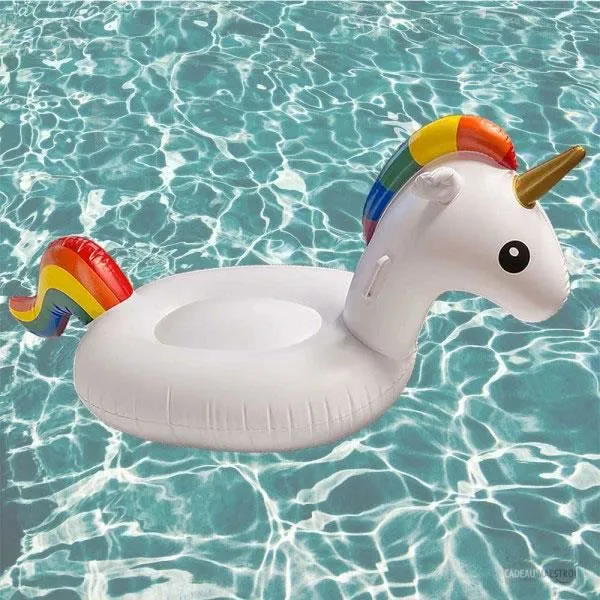 SHOP-STORY - Bouée Gonflable de Plage ou Piscine en Forme de Licorne - Dimensions approx 150 cm - Matelas Licorne Spécial Princesse-0
