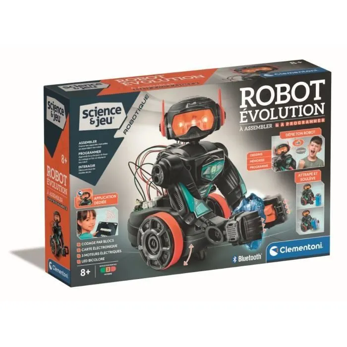 Clementoni - Robot Évolution 2.0 à assembler et programmer - 4 modes de jeu - Fabriqué en Italie-5