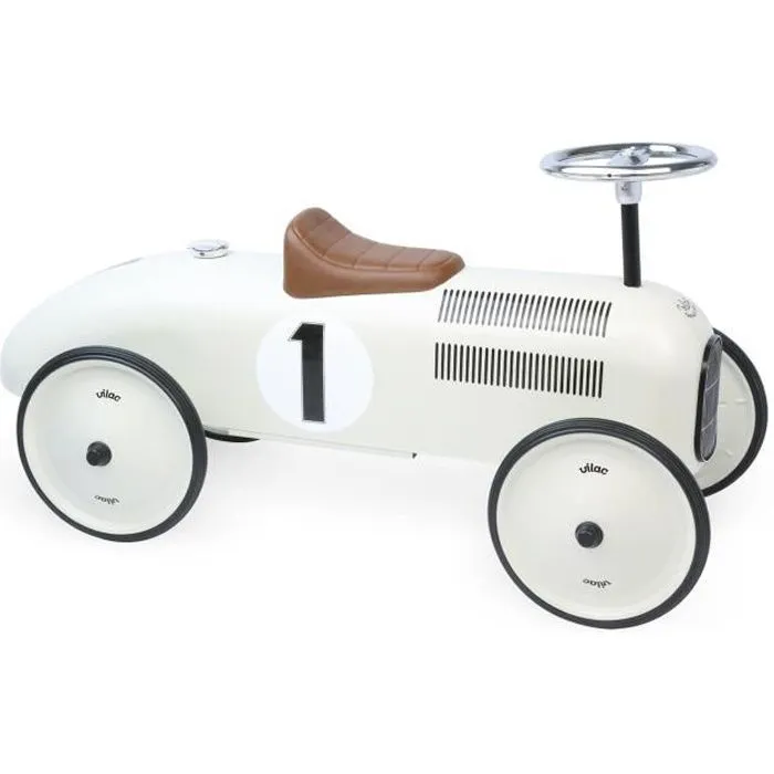 Porteur voiture vintage blanc crème - VILAC - Pour enfant à partir de 18 mois - Poids max 20 kg