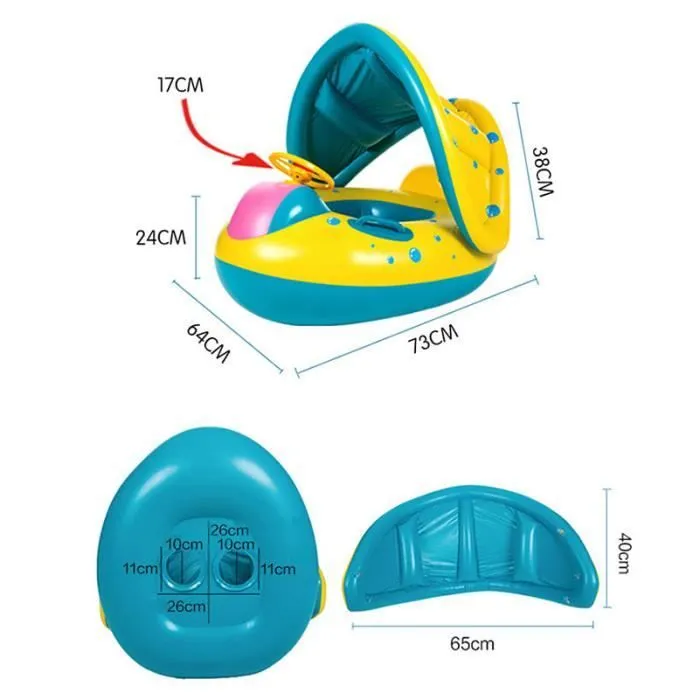 Bouée Siège Gonflable Bebe Piscine Gonflable Enfant Bébés 6 -36 Mois Baignoire Piscine PVC Matériel Sécurité-3