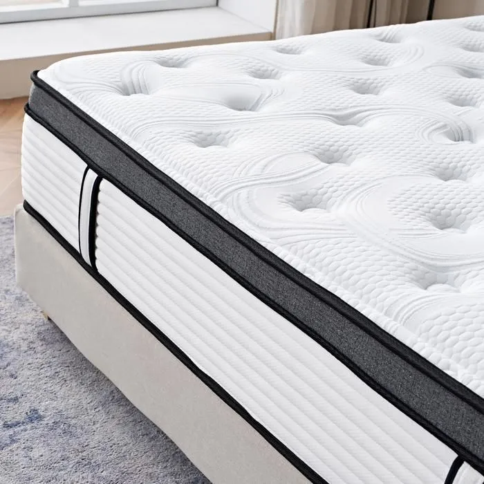 Matelas Grand View 140x190 by Sampur | Épaisseur 26cm - Mémoire de Forme - Ressorts Ensachés - Latex Naturel - Confort & Longévité-3