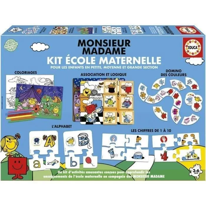 Jeu d'apprentissage - EDUCA - Monsieur Madame - Kit École Maternelle-0