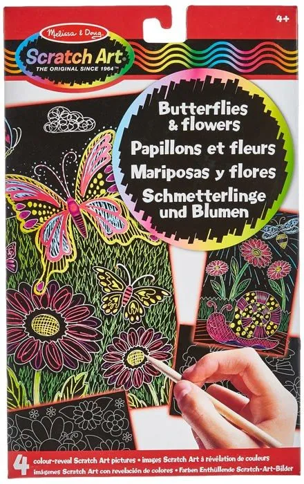 Melissa - doug - 15956 - Images Scratch Art A Revelation de Couleurs : Papillons et Fleurs-1