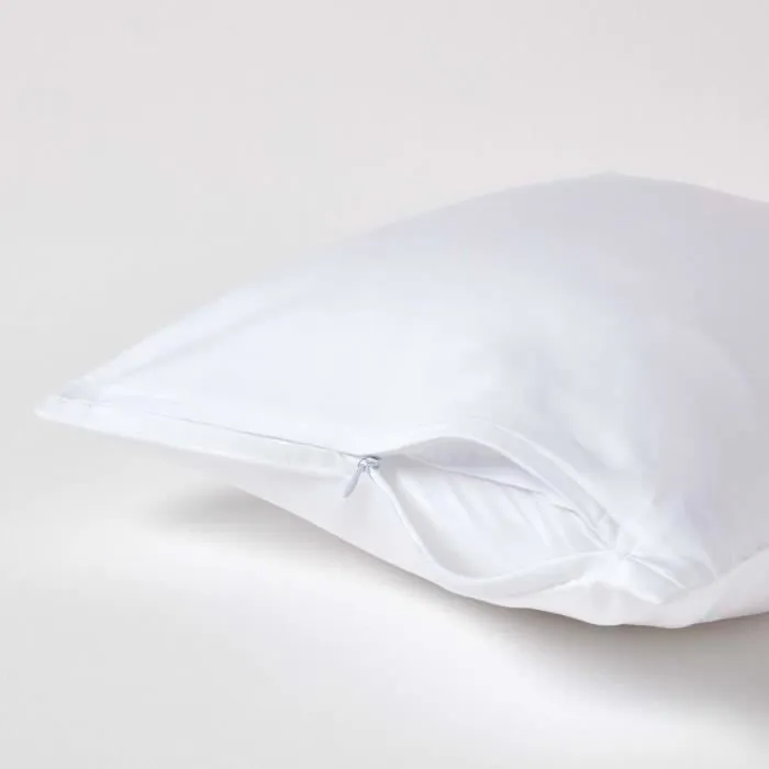 Taie d'oreiller - Homescapes - 40 x 40 cm - 100% Coton Bio - 400 fils - Blanc-2