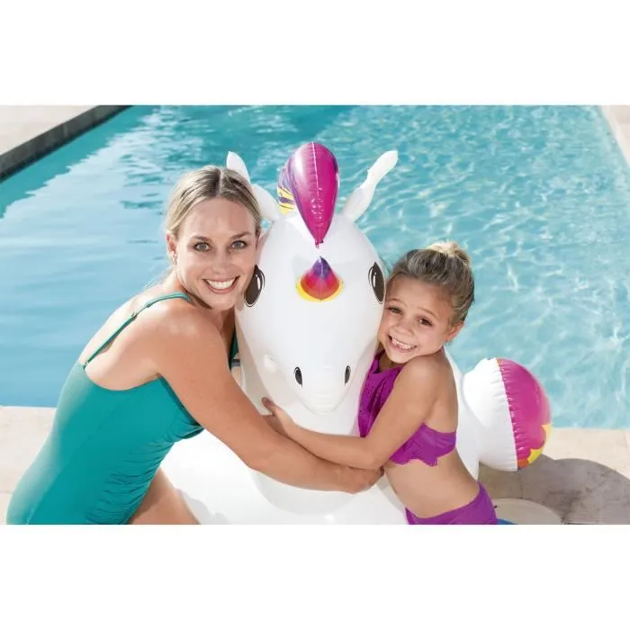 Bouée XXL chevauchable Licorne - BESTWAY - Soupapes de sécurité - Poignées robustes - Patch de réparation inclus-3