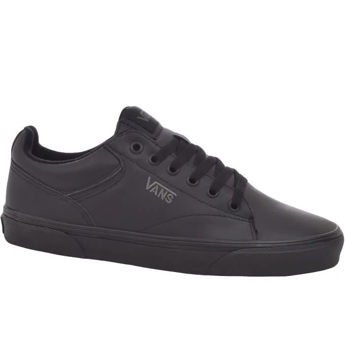 Vans Seldan Garçon baskets École À lacets imitation cuir - noir-0
