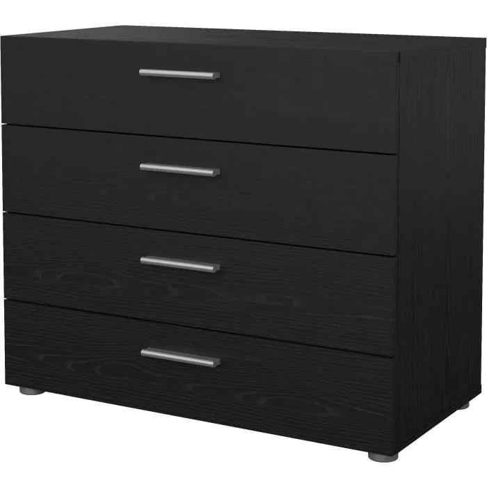 Commode - 4 tiroirs - Noir - L80,2 x P40,25 x H68,1 cm-2