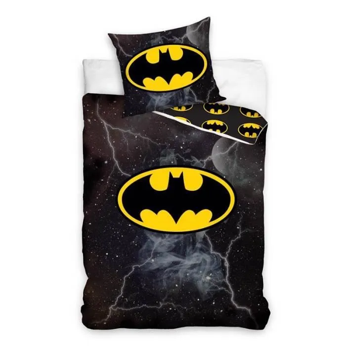 Housse de couette - Batman - 1 personne - 140x200 cm - 100% coton - Noir-0