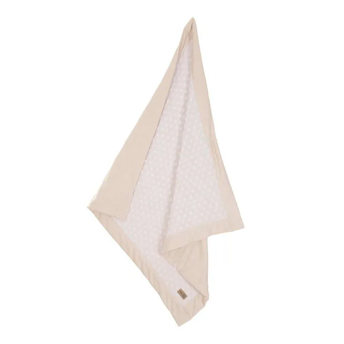 Couverture Bébé Double Face en Coton Oeko-Tex ROBA - Frosty Almond - 80 x 80 cm - Motif Pois en Relief - Beige Amande-0