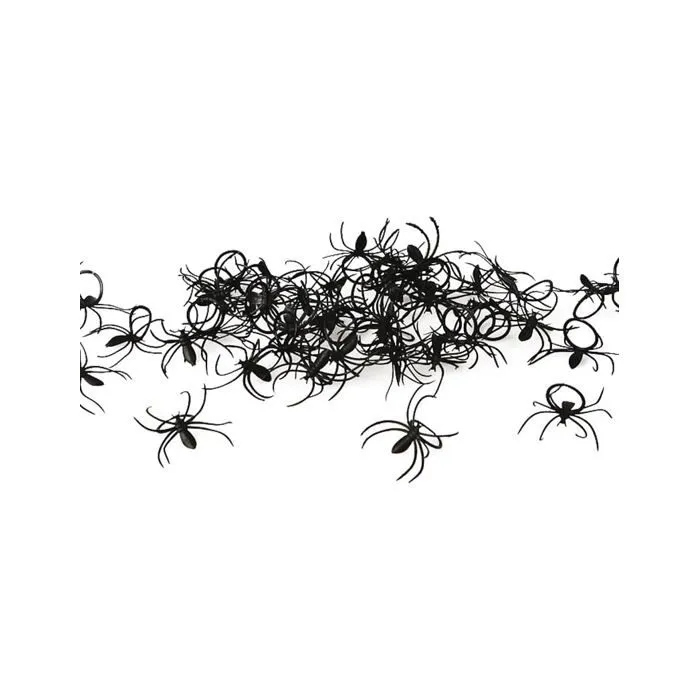 Lot 50 bagues araignées Halloween - Noir-0