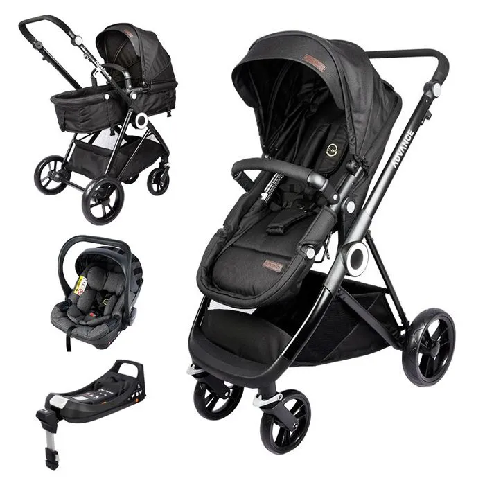 Trio Poussette transformable + Coque + Base Isofix I-Size I-Leo Noir - 0m+-1