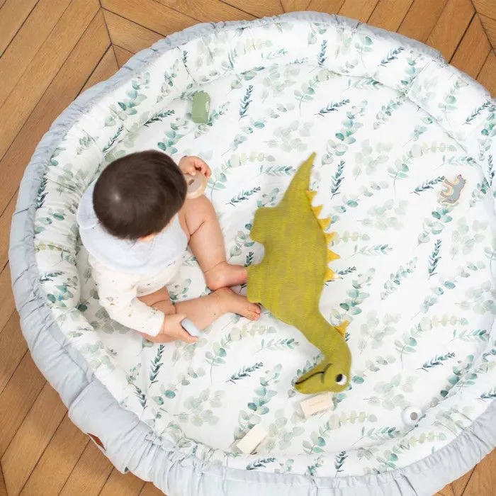 Peluche en coton tricot Dinosaure Vert Taille Unique-1