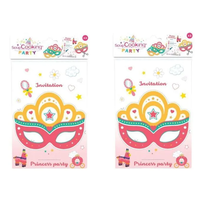 12 cartes d'invitation à découper - Princesse-0