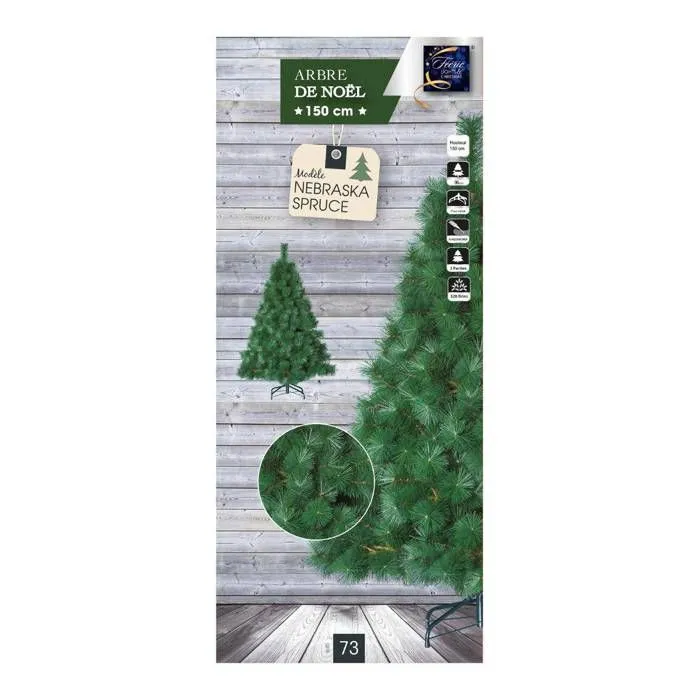 Sapin de Noël artificiel - Nebraska Spruce - 150 cm - Vert - PVC et acier - Luxe-2