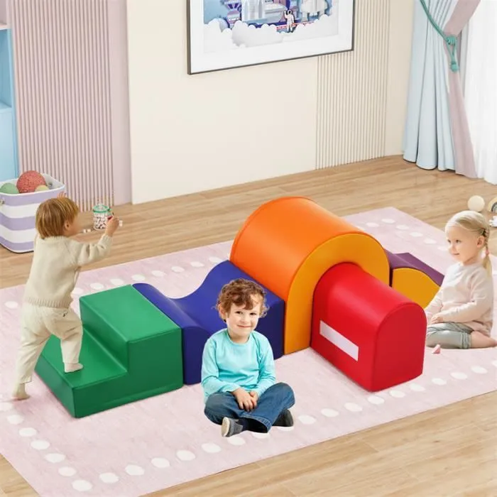 Modules de Motricité pour enfant - Blocs de construction géants 5 en 1 en mousse souple - colorée-0