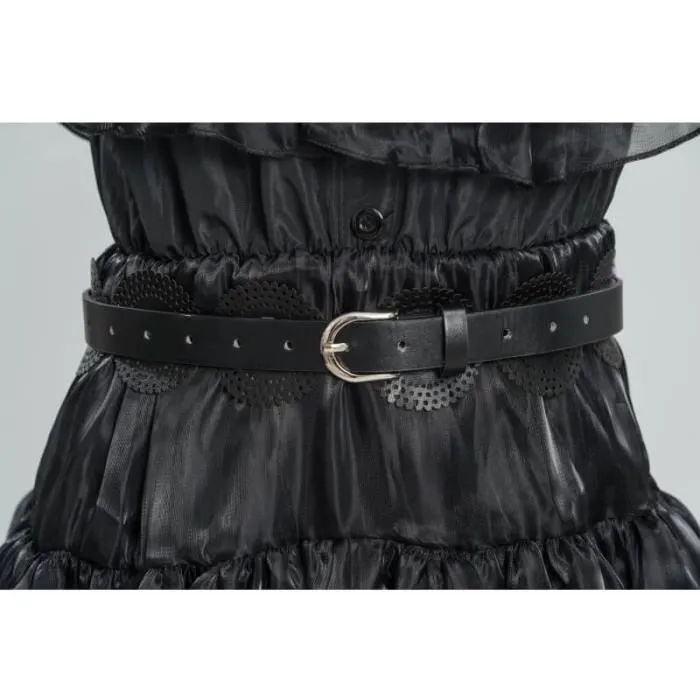 Robe de bal noire pour enfant Mercredi de la famille Addams CHAKS - Taille 9/10 ans (140cm) - Halloween-0