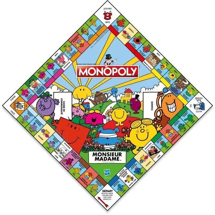 Monopoly Monsieur Madame - Jeu de société - WINNING MOVES - Monopoly mettant en vedette les personnages de Monsieur Madame.-2