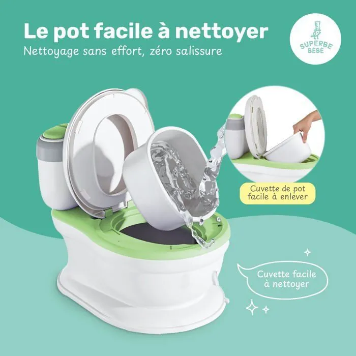 Pot réaliste pour apprentissage de la propreté avec son - Green | SUPERBE BEBE-2