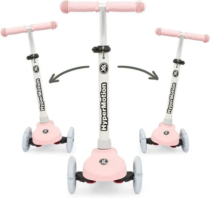 Trottinette 3 roues LED- HyperMotion - TRINGO - Rose - Hauteur réglable 55-70 cm - Max 50 kg-4