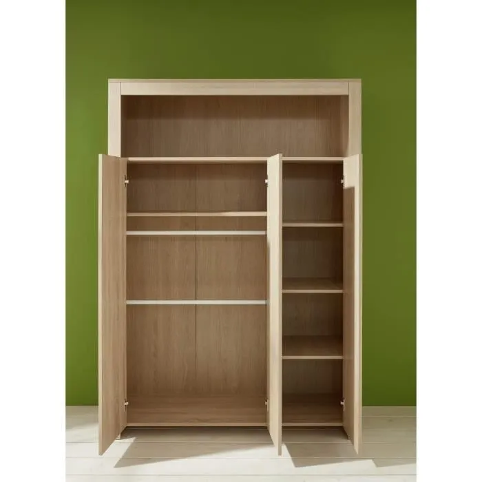 Chambre bébé Trio : Lit 70 x 140 cm + Commode à langer + Armoire OLIVIA - Chêne - TREND TEAM-1