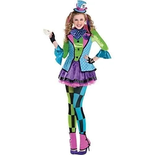 AMSCAN 845581-55 COSTUME DE CHAPELIER FOU SASSY 10-12 ANS BLEU-0