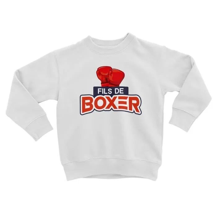 Sweatshirt Enfant Fils de Boxer Enfant Combat Humour Boxe-0