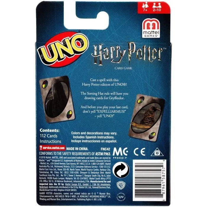 Mattel Games - UNO Harry Potter - Jeu de Société - 7 ans et + FNC42-4