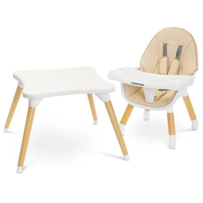 TUVA Chaise haute évolutive en table et chaise Beige-1