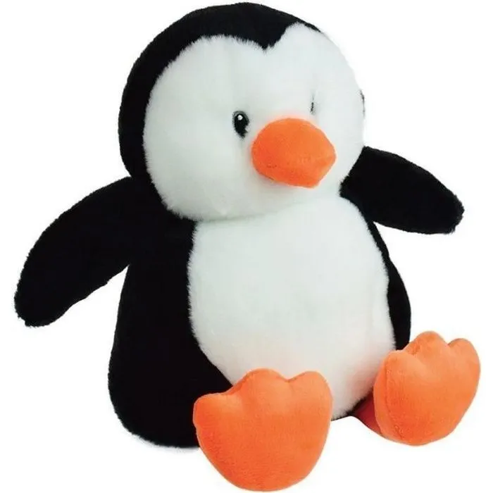 JEMINI Peluche bouillotte Pingouin - A chauffer au micro-ondes micro perles d'argile +/- 19 cm-0