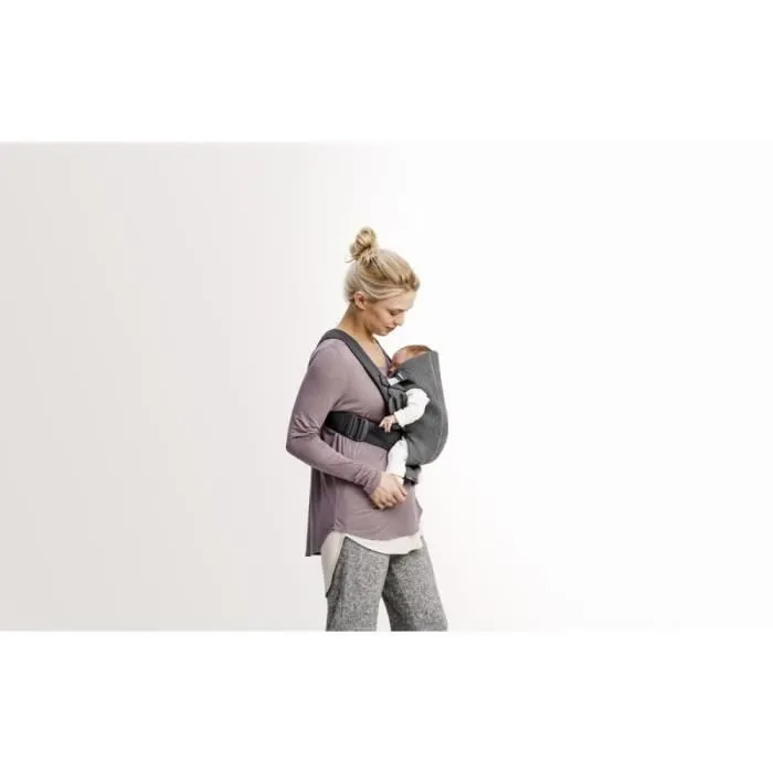 Porte-bébé physiologique BABYBJÖRN Mini en jersey 3D gris foncé - Pour bébés de 0 à 4 mois-1