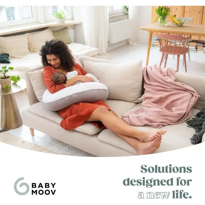 doomoo Coussin de Maternité et Coussin d'Allaitement Buddy, Ultra Confort, Certifié Oeko-Tex, Risotto Taupe-6
