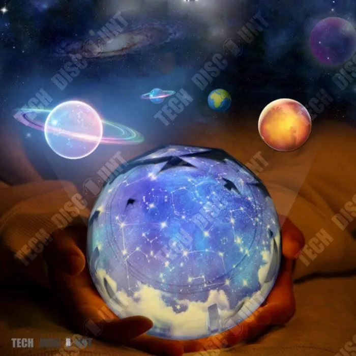 TD® veilleuse projecteur enfant bebe lumineuse plafond etoiles planetes projection fille gargon Led de nuit automatique eclairage-1