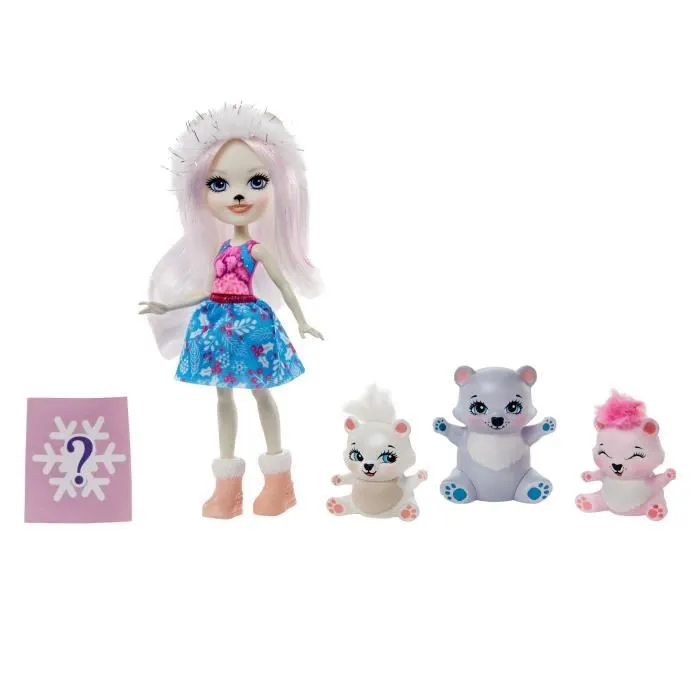 ENCHANTIMALS Vallée Enneigée Poupée Pristina Ours Polaire 15 cm et Glacier-0