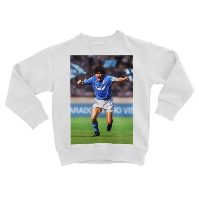 Sweatshirt Enfant - FABULOUS - Diego Maradona 10 - Blanc - Manches longues - Col arrondi-0
