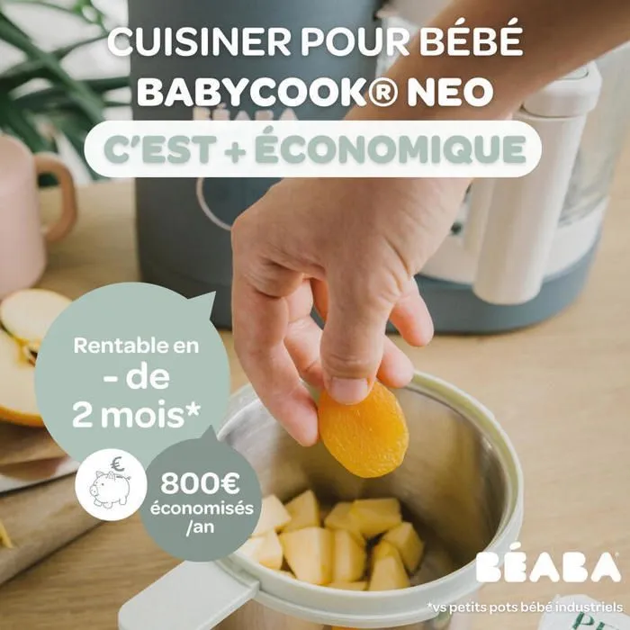 BEABA - Babycook Néo Robot Cuiseur Bébé 6 en 1 Gris Minéral-1