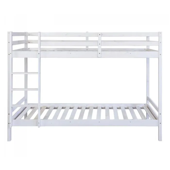 Lits superposés - HOMESTYLE4U - Blanc - 90x200cm - Bois - Panneaux de particules-0