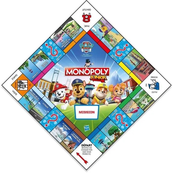 Monopoly Junior La Pat'Patrouille - Jeu de société - WINNING MOVES - Monopoly junior avec les personnages de la Pat'Patrouille.-2