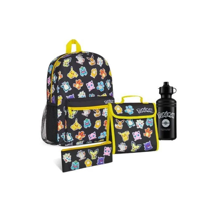 Sac À Dos - POKEMON - Ensemble De 4 - Noir - Garçon - Fournitures Scolaires-0
