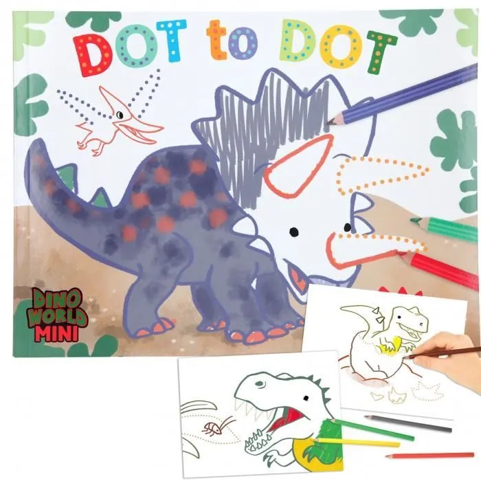 Dino world - album de coloriage point par point-0