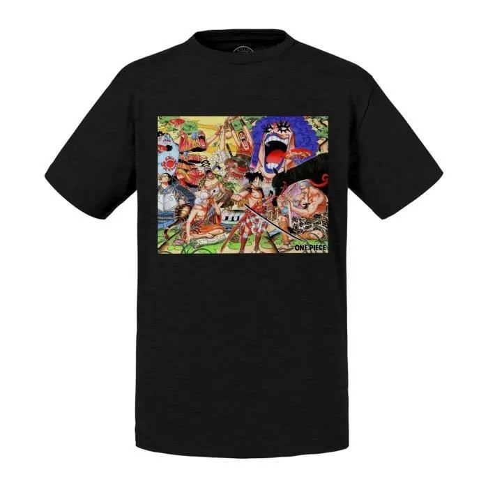 T-shirt Enfant Noir One Piece Alabasta Ark Crocodile Manga-0