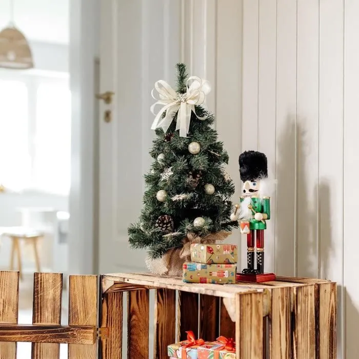 Sapin de Noel Artificiel Crème 40cm - Creative Home - Petit Sapin de Noel - Decoration Noel-1
