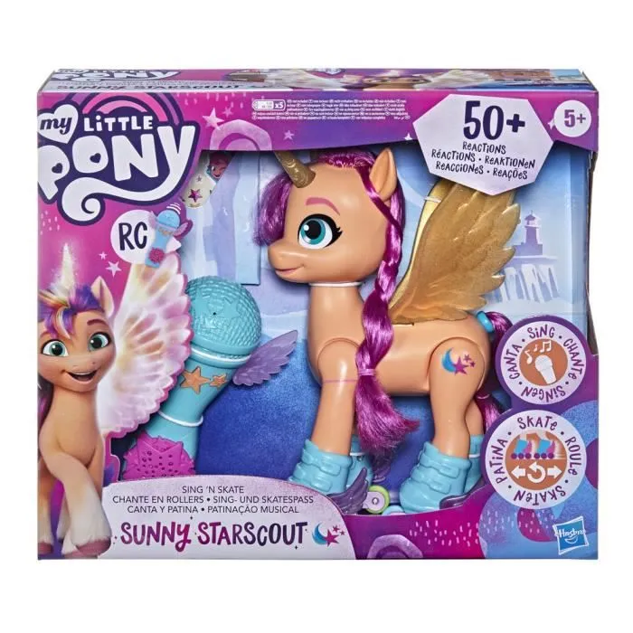 MY LITTLE PONY - A New Generation - Sunny Starscout en rollers - jouet 22 - 5 cm télécommande - 50 réactions - lumières et musique-3