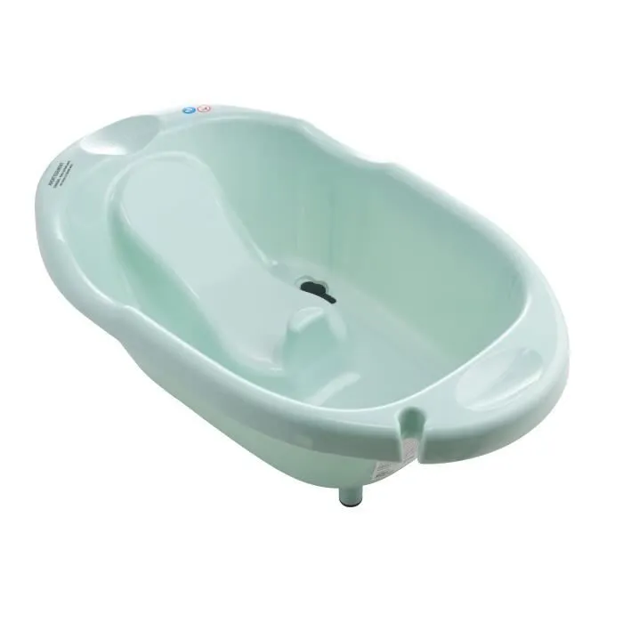 Baignoire Ergonomique 2 en 1 - MAÏKA - Siège intégré et Support Douchette - Bleu glacier-0